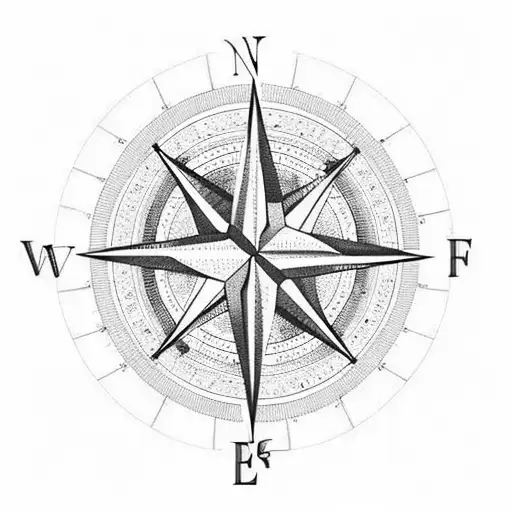 compass camera heart tattoo design idea