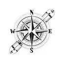 compass camera heart tattoo design idea