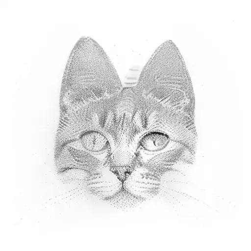 cat paw print with the words "I'll meet you at the bridge" and rainbow colors tattoo design idea