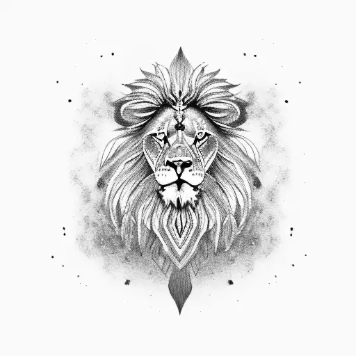 lion with sikh warrior  tattoo design idea