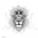 lion with sikh warrior  tattoo design idea