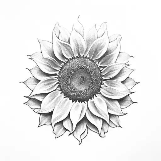 sunflower with fibonacci sequence pronounced  tattoo design idea