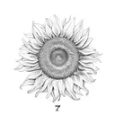 sunflower with fibonacci sequence pronounced  tattoo design idea