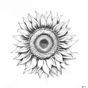 sunflower with fibonacci sequence pronounced  tattoo design idea