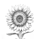 sunflower with fibonacci sequence pronounced  tattoo design idea
