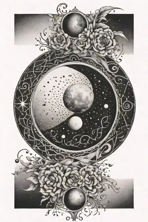 moon phases and fertility womb tattoo tattoo design idea