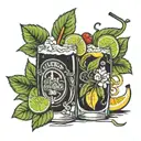 Cuba Libre cocktail tattoo design idea