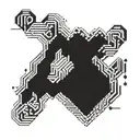 Incorporate a stylized binary code pattern into a geometric design that represents data science concepts tattoo design idea