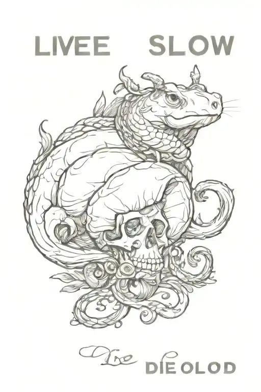 Live Slow, Die Old tattoo design idea