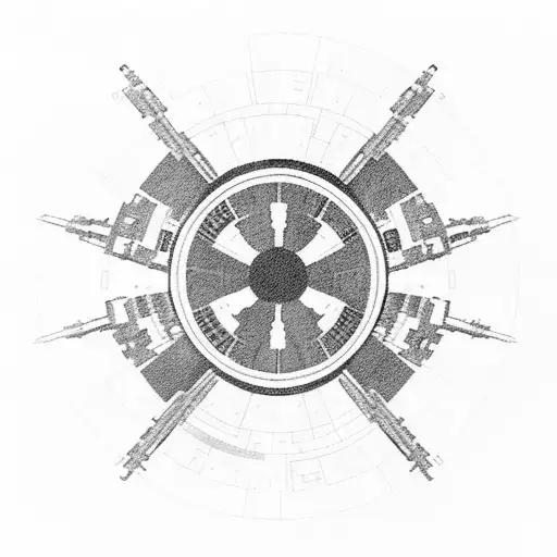 Star Wars, Millenium Falcon, TIE Fighters, Galactic Empire, Rebel Alliance tattoo design idea