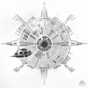 Star Wars, Millenium Falcon, TIE Fighters, Galactic Empire, Rebel Alliance tattoo design idea