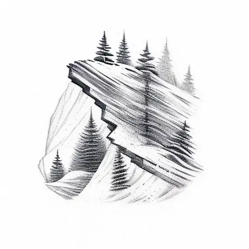 Incorporate elements of nature, like trees and mountains, into a sketch-style tattoo of a hockey player, representing your love for family, nature, and hockey. tattoo design idea