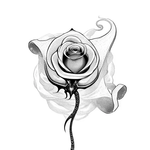 Dagger with one snake and 2 roses wrapped around tattoo design idea