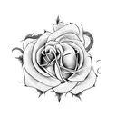 straight Dagger with one snake and 2 roses wrapped around tattoo design idea