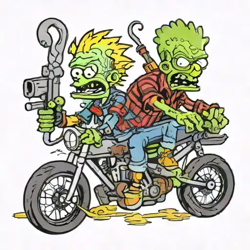 bart zombie apocalypse riders tattoo design idea