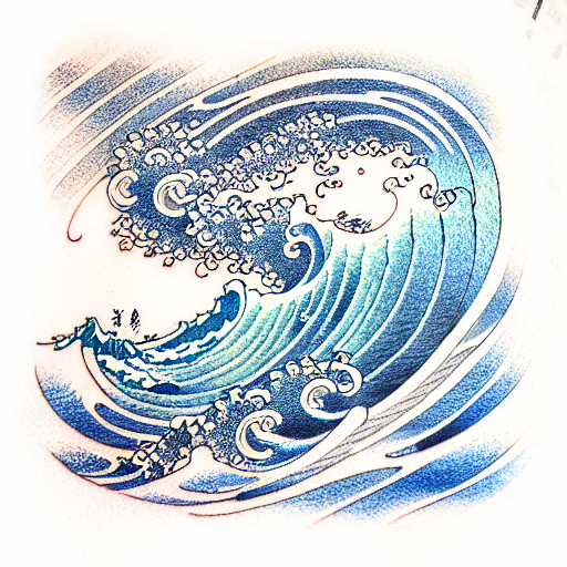 Ocean Wave tattoo design idea