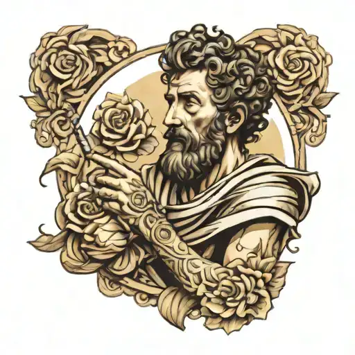 Marcus Aurelius set in Luca tattoo design idea