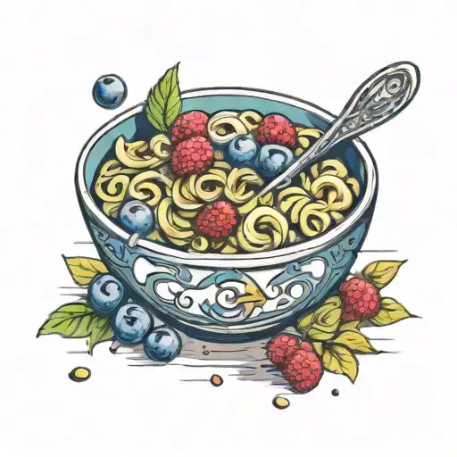 bowl of cereal  tattoo design idea