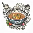 bowl of soup tattoo design idea