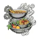 bowl of soup tattoo design idea