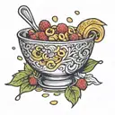 bowl of cereal  tattoo design idea