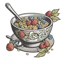 bowl of cereal  tattoo design idea