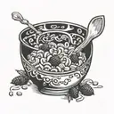 bowl of cereal  tattoo design idea