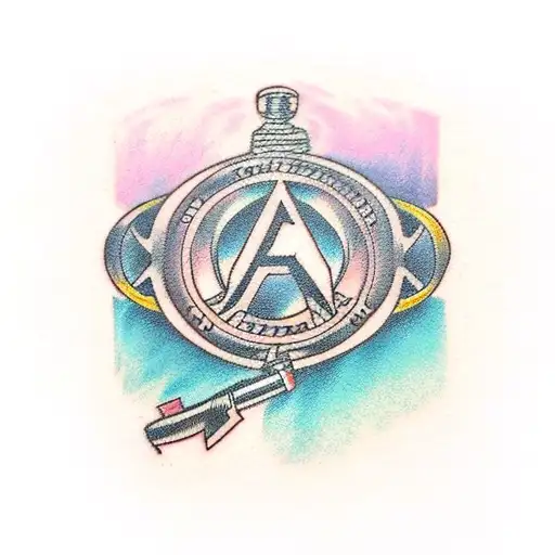 vault key tattoo design idea