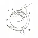 11:11 time with moon and sentence "make a wish" tattoo design idea