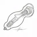 A minimalist depiction of a light bulb with a heart filament, representing the client's passion for electrical work and love tattoo design idea