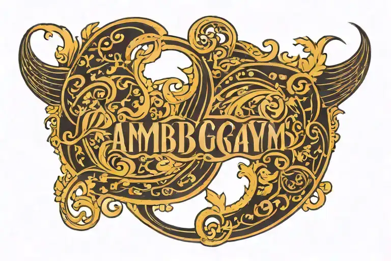 Ambigram tattoo art nouveau style tattoo design idea