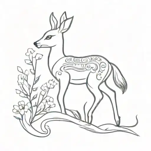 Bambi line tattoo design idea