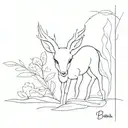 Bambi line outlining tattoo design idea