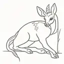 Bambi line outlining tattoo design idea