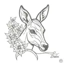 Bambi line tattoo design idea