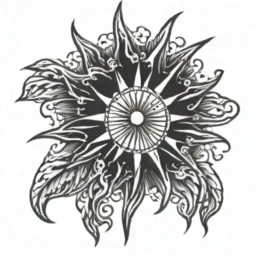 sun rays tattoo design idea