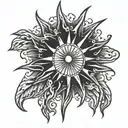 sun rays tattoo design idea