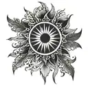 sun rays tattoo design idea