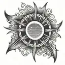 sun rays tattoo design idea