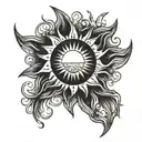 sun rays tattoo design idea