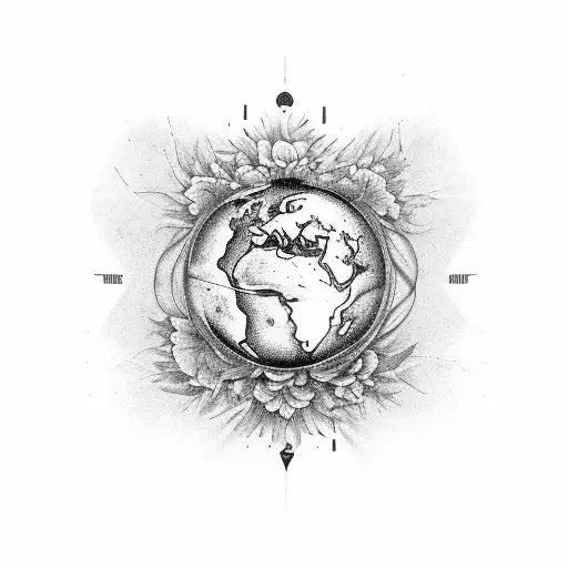 nature sign earth sign floral tattoo design idea