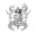 dragon with a libra  tattoo design idea