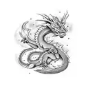 dragon with a libra  tattoo design idea
