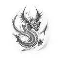 dragon with a libra  tattoo design idea