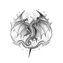 Lightning and a dragon  tattoo design idea