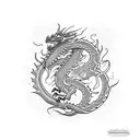 Lightning and a dragon  tattoo design idea
