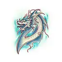 Lightning and a dragon  tattoo design idea