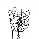 red string of fate hand  tattoo design idea