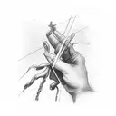 red string of fate hand  tattoo design idea
