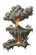 volcano flowing lava tattoo design idea